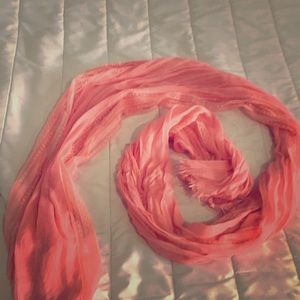 Pink Scarf with Lace details